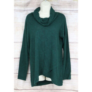 Maurices 24/7 Womens Size Small Mock Neck Knit Sweater Emerald Green